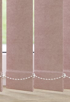 Flori Faux Suede (Blackout), Tickled Pink - Vertical Blind Slats